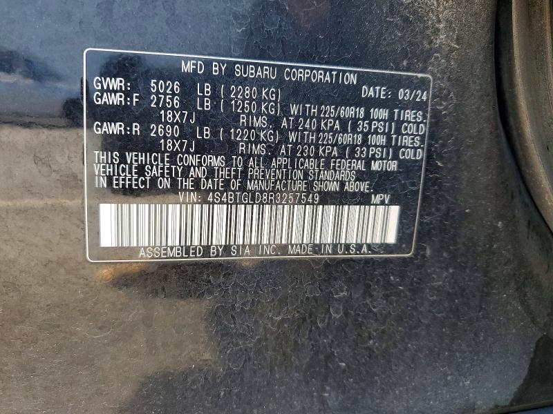 Продажа на аукционе авто 2024 Subaru Outback, vin: 4S4BTGLD8R3257549, номер лота: 70294386