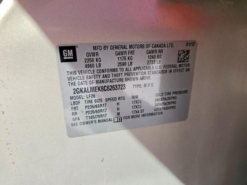 Продаж на аукціоні авто 2012 Gmc Terrain, vin: 2GKALMEK8C6263723, номер лоту: 69924746
