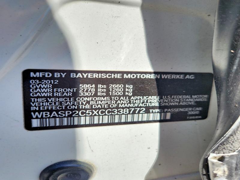 Aukcja sprzedaży 2012 Bmw 535, vin: WBASP2C5XCC338772, numer aukcji: 68098626