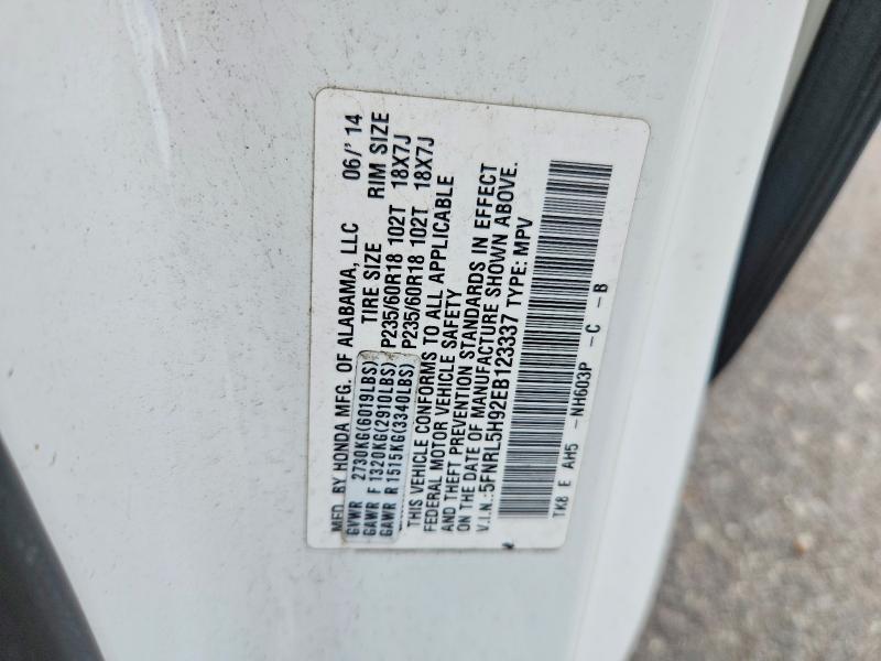 Aukcja sprzedaży 2014 Honda Odyssey, vin: 5FNRL5H92EB123337, numer aukcji: 67750486