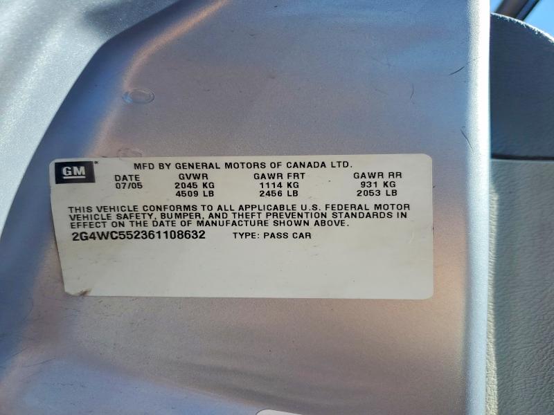 Aukcja sprzedaży 2006 Buick Lacrosse, vin: 2G4WC552361108632, numer aukcji: 69363506