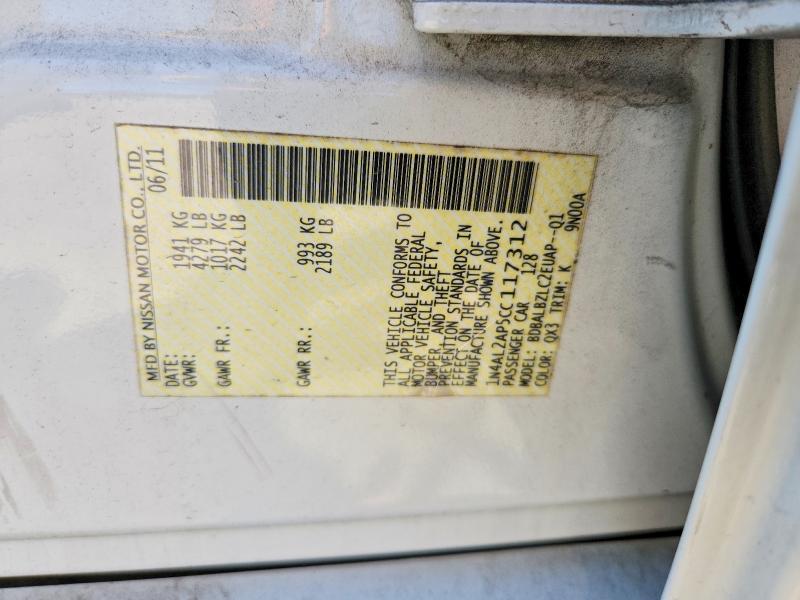 2012 Nissan Altima მანქანა იყიდება აუქციონზე, vin: 1N4AL2AP5CC117312, აუქციონის ნომერი: 67393546