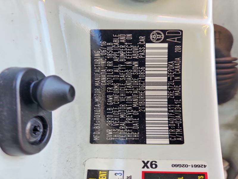 70626956 :رقم المزاد ، 2T1BURHE0GC710856 vin ، 2016 Toyota Corolla مزاد بيع