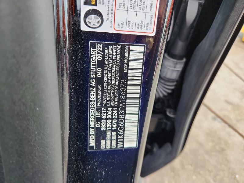 2023 Mercedes-benz S მანქანა იყიდება აუქციონზე, vin: W1K6G6DB3PA186373, აუქციონის ნომერი: 70853856