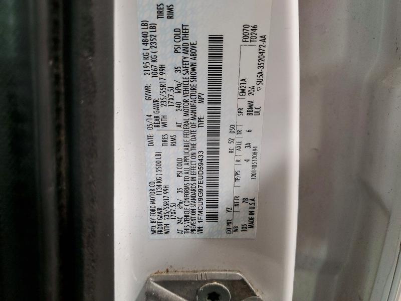 Aukcja sprzedaży 2014 Ford Escape, vin: 1FMCU9G97EUD59433, numer aukcji: 69879256