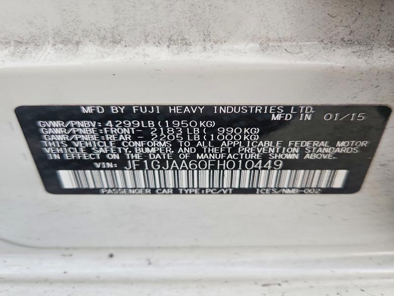Продаж на аукціоні авто 2015 Subaru Impreza, vin: JF1GJAA60FH010449, номер лоту: 67939206