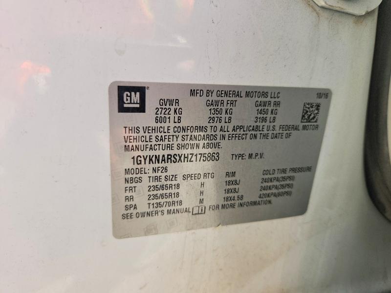 Aukcja sprzedaży 2017 Cadillac Xt5, vin: 1GYKNARSXHZ175863, numer aukcji: 66966576