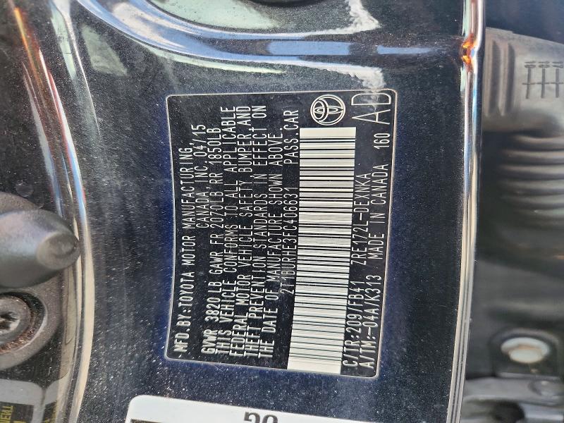 2015 Toyota Corolla მანქანა იყიდება აუქციონზე, vin: 2T1BURHE3FC406631, აუქციონის ნომერი: 69090746
