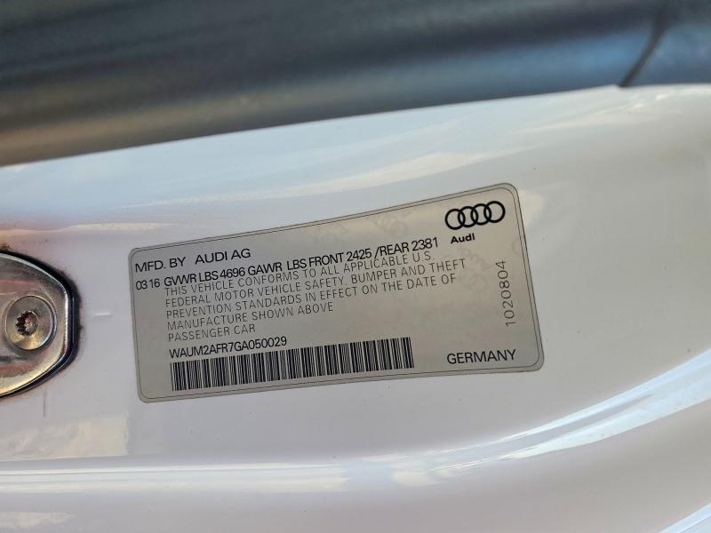 2016 Audi A5 მანქანა იყიდება აუქციონზე, vin: WAUM2AFR7GA050029, აუქციონის ნომერი: 70287396