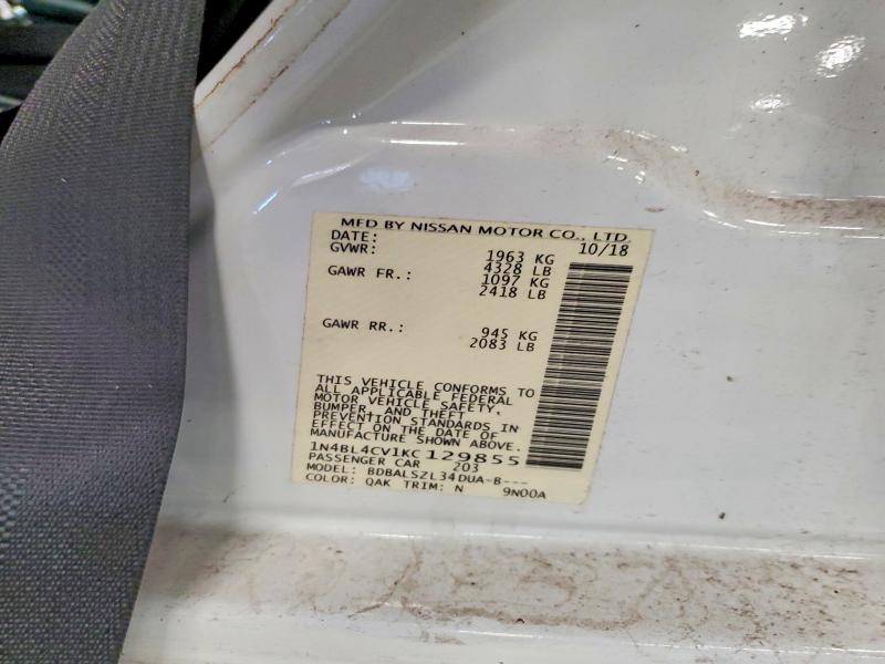 Aukcja sprzedaży 2019 Nissan Altima, vin: 1N4BL4CV1KC129855, numer aukcji: 69118336