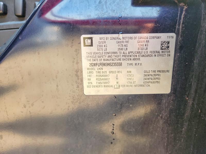 Aukcja sprzedaży 2017 Chevrolet Equinox, vin: 2GNFLFEK6H6235558, numer aukcji: 67434136
