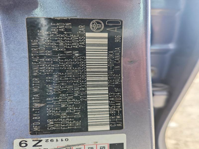 Aukcja sprzedaży 2006 Toyota Matrix, vin: 2T1LR32E36C558923, numer aukcji: 70234136