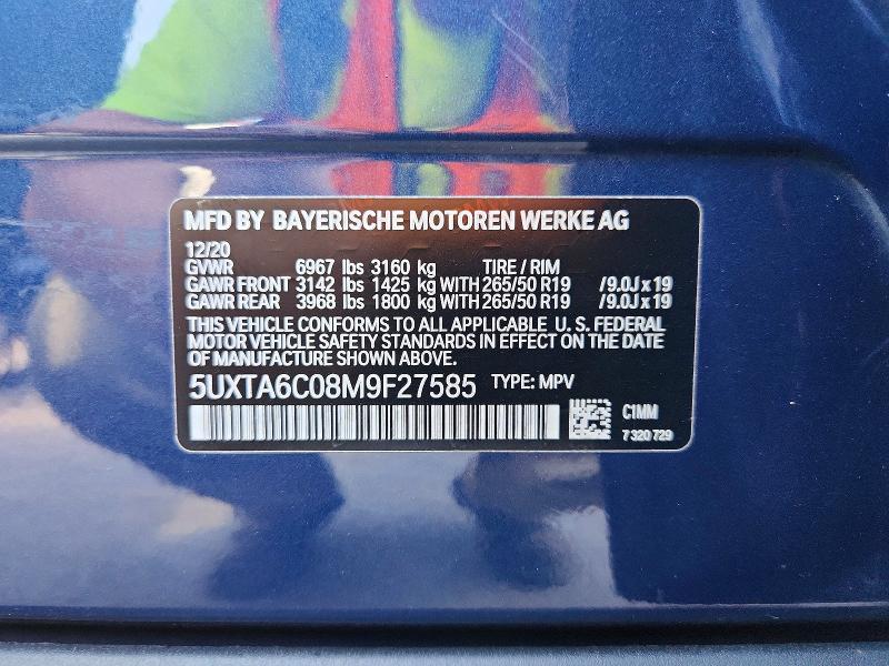 Продаж на аукціоні авто 2021 Bmw X5, vin: 5UXTA6C08M9F27585, номер лоту: 70132116