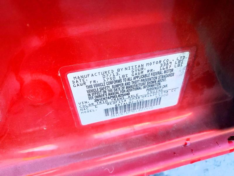 2014 Nissan Versa მანქანა იყიდება აუქციონზე, vin: 3N1CN7AP9EL825440, აუქციონის ნომერი: 69905286