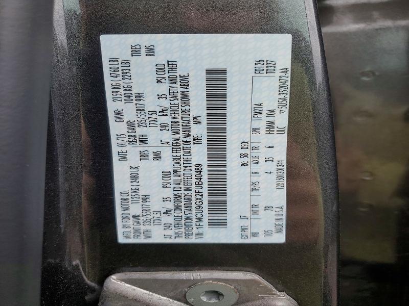 Aukcja sprzedaży 2015 Ford Escape, vin: 1FMCU9GX2FUB40489, numer aukcji: 70618496