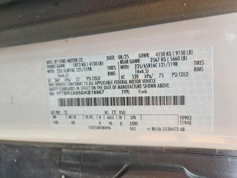 Продажа на аукционе авто 2025 Ford Transit, vin: 1FTBR3X85SKB18967, номер лота: 69337416