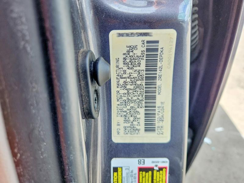 2013 Toyota Corolla მანქანა იყიდება აუქციონზე, vin: 5YFBU4EE2DP196513, აუქციონის ნომერი: 69993576