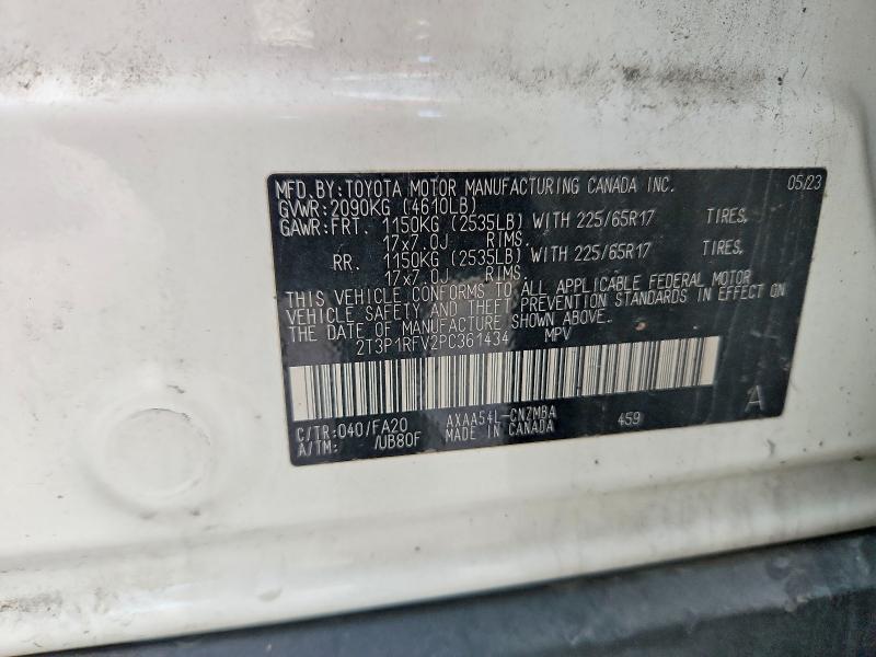 Продаж на аукціоні авто 2023 Toyota Rav4, vin: 2T3P1RFV2PC361434, номер лоту: 69289636
