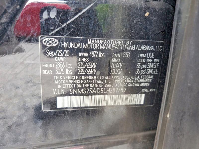 Продаж на аукціоні авто 2020 Hyundai Santa Fe, vin: 5NMS23AD5LH282789, номер лоту: 67399646