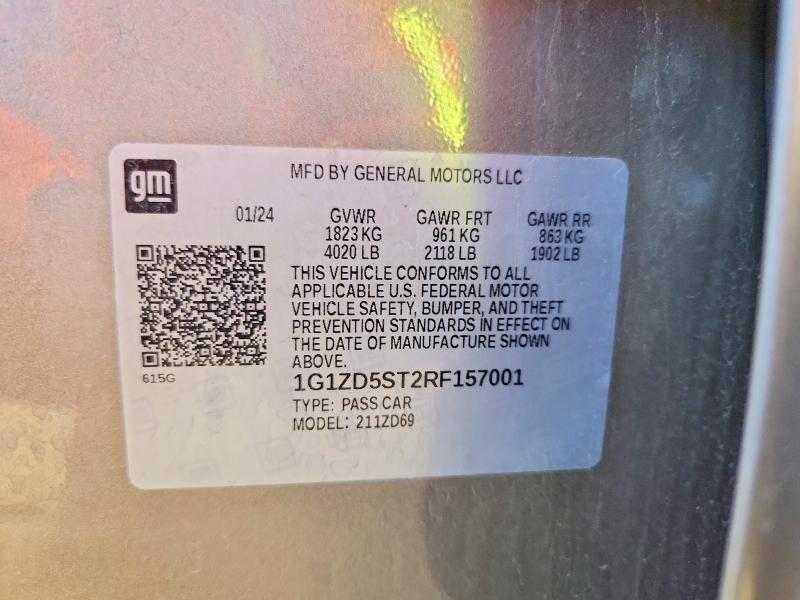 Продажа на аукционе авто 2024 Chevrolet Malibu, vin: 1G1ZD5ST2RF157001, номер лота: 67681416