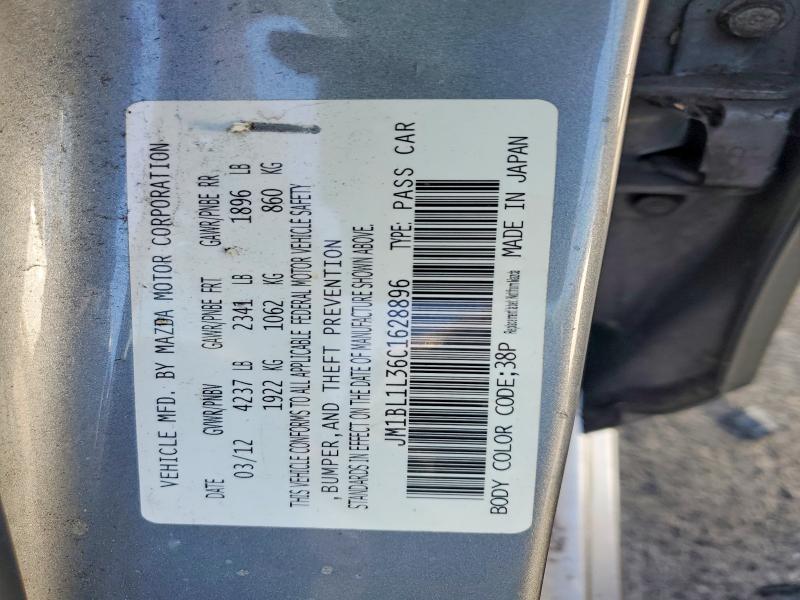 67834366 :رقم المزاد ، JM1BL1L36C1628896 vin ، 2012 Mazda Speed مزاد بيع
