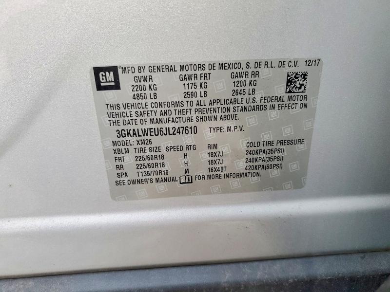 Aukcja sprzedaży 2018 Gmc Terrain, vin: 3GKALWEU6JL247610, numer aukcji: 67165266