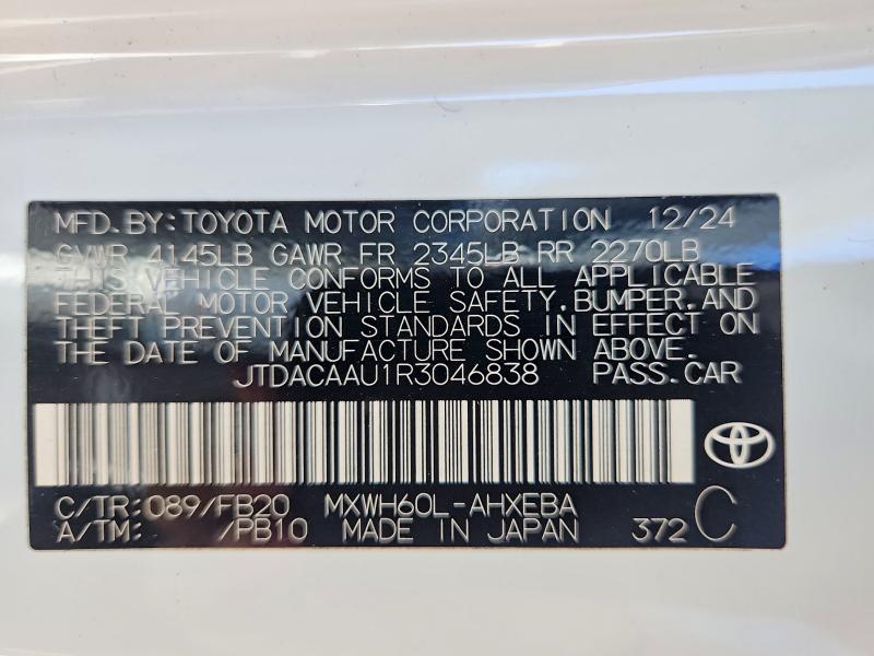 Auction sale of the 2024 Toyota Prius, vin: JTDACAAU1R3046838, lot number: 69138446