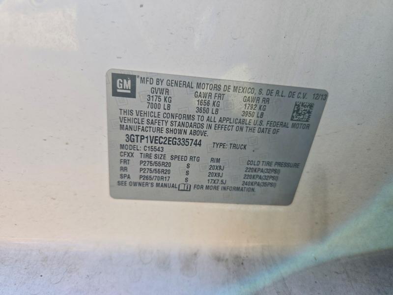 68209386 :رقم المزاد ، 3GTP1VEC2EG335744 vin ، 2014 Gmc Sierra مزاد بيع
