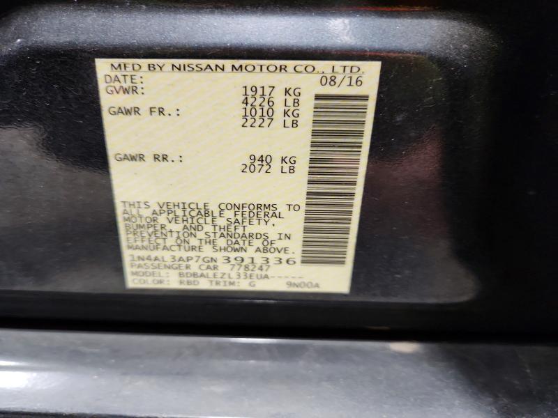 Aukcja sprzedaży 2016 Nissan Altima, vin: 1N4AL3AP7GN391336, numer aukcji: 69730856