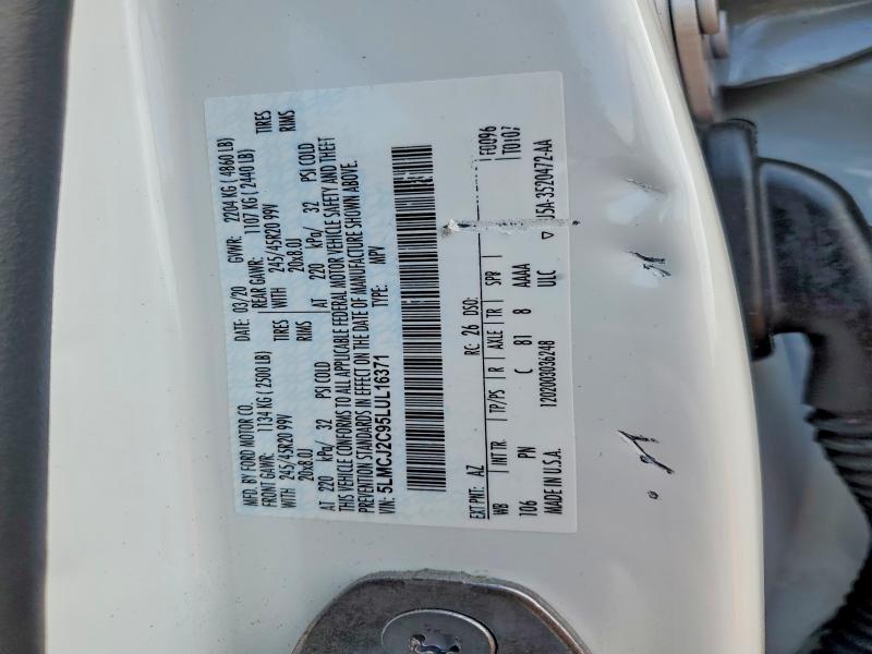 Продажа на аукционе авто 2020 Lincoln Corsair, vin: 5LMCJ2C95LUL16371, номер лота: 69356536