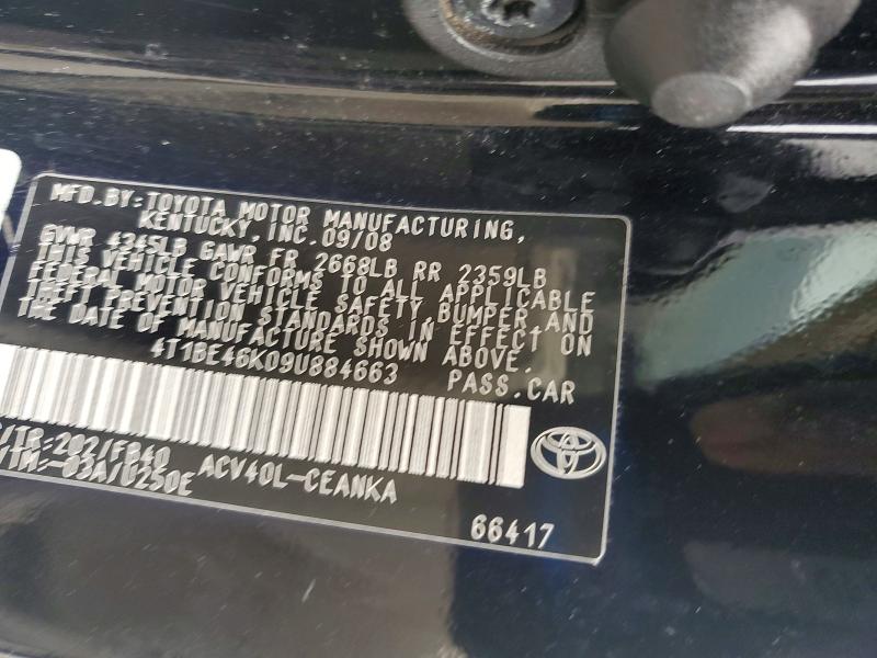 Продаж на аукціоні авто 2009 Toyota Camry, vin: 4T1BE46K09U884663, номер лоту: 69565076