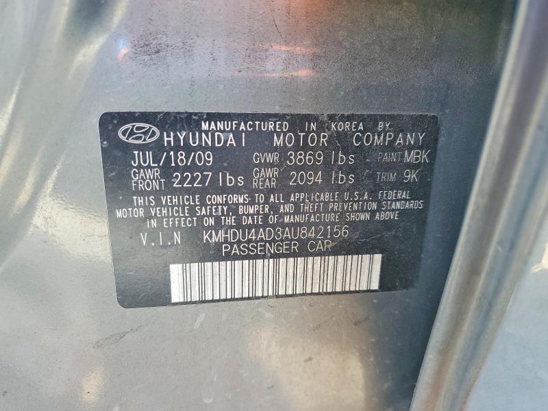 Aukcja sprzedaży 2010 Hyundai Elantra, vin: KMHDU4AD3AU842156, numer aukcji: 69449656