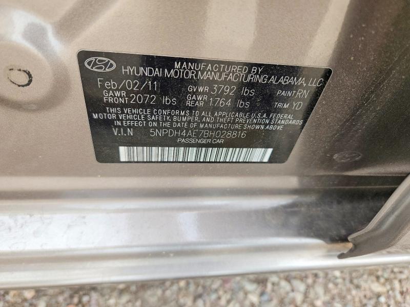 Продаж на аукціоні авто 2011 Hyundai Elantra, vin: 5NPDH4AE7BH028816, номер лоту: 68884886