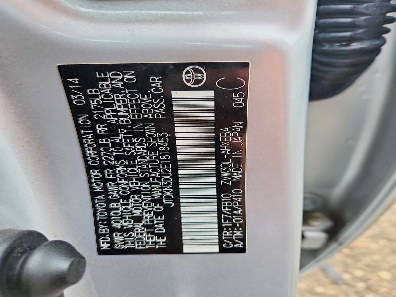 68983106 :رقم المزاد ، JTDKN3DU2E1818453 vin ، 2014 Toyota Prius مزاد بيع