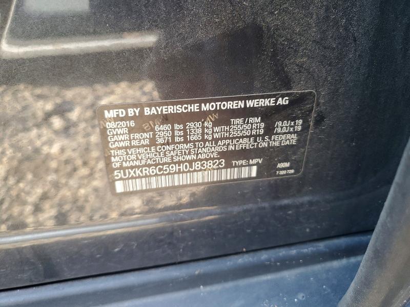 68721466 :رقم المزاد ، 5UXKR6C59H0J83823         vin ، 2017 Bmw X5 مزاد بيع