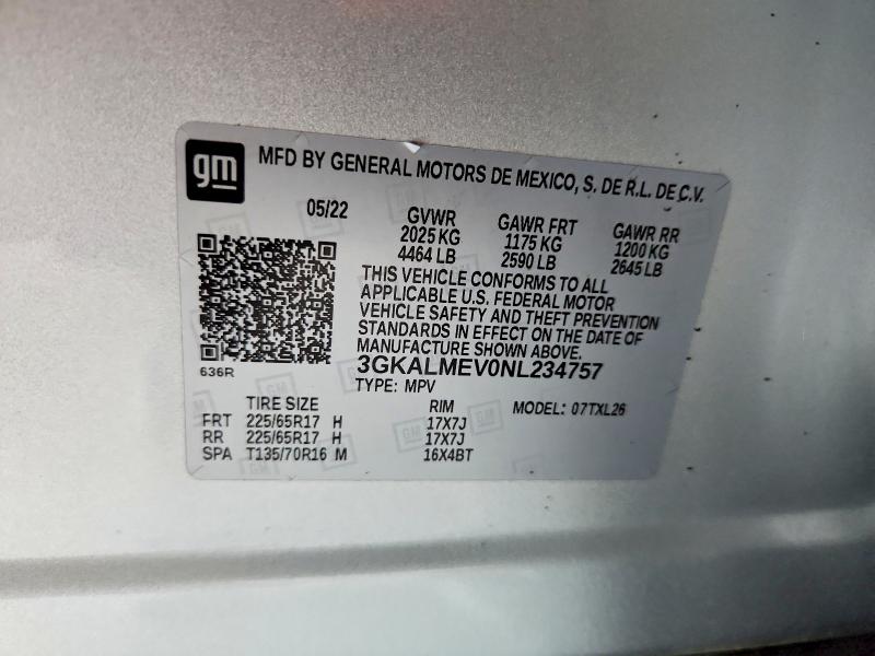 2022 Gmc Terrain მანქანა იყიდება აუქციონზე, vin: 3GKALMEV0NL234757, აუქციონის ნომერი: 68024946
