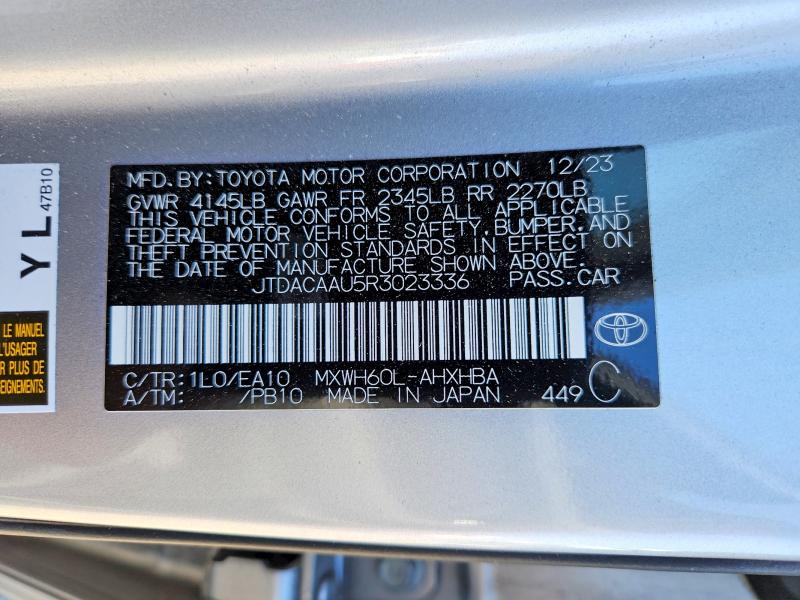 Продажа на аукционе авто 2024 Toyota Prius, vin: JTDACAAU5R3023336, номер лота: 67861026