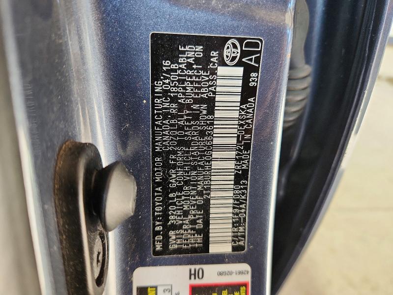 Продажа на аукционе авто 2016 Toyota Corolla, vin: 2T1BURHE0GC663618, номер лота: 70036346