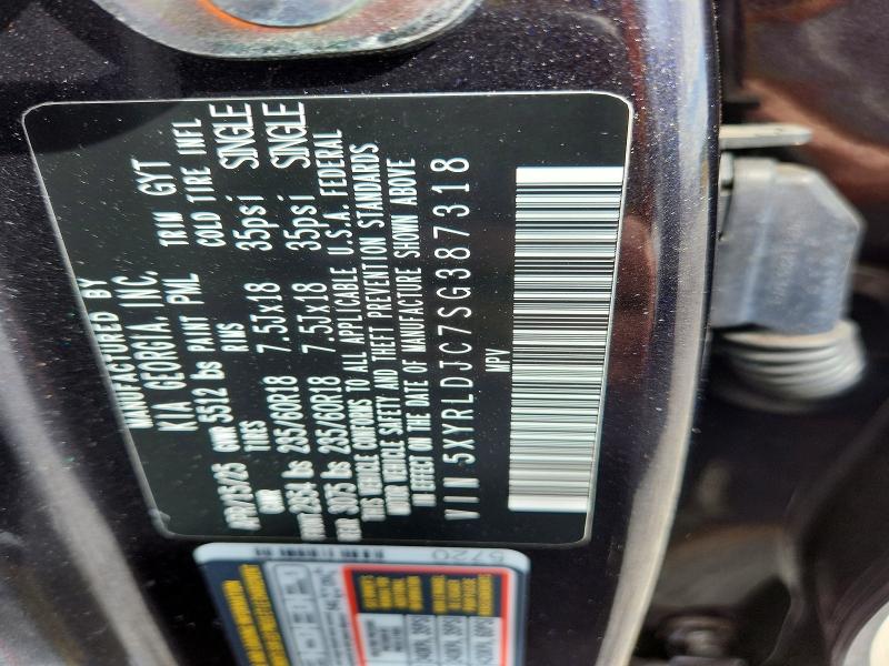 69045176 :رقم المزاد ، 5XYRLDJC7SG387318 vin ، 2025 Kia Sorento مزاد بيع