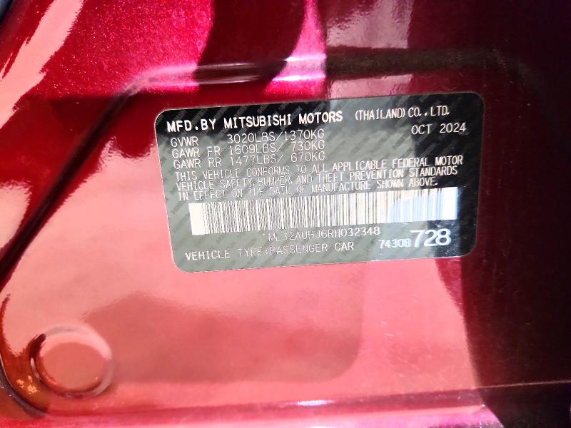 Aukcja sprzedaży 2024 Mitsubishi Mirage, vin: ML32AUHJ6RH032348, numer aukcji: 68743316