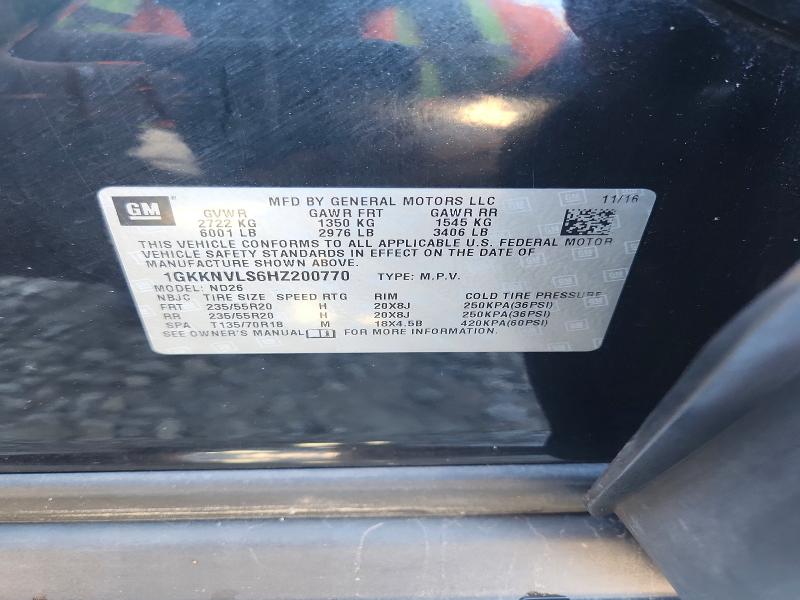 Aukcja sprzedaży 2017 Gmc Acadia, vin: 1GKKNVLS6HZ200770, numer aukcji: 70497676