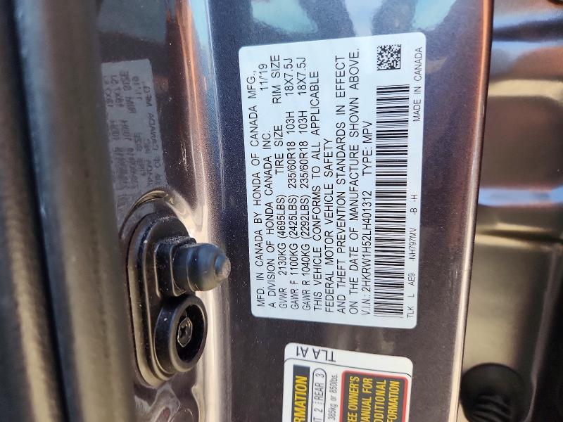Aukcja sprzedaży 2020 Honda Cr-v, vin: 2HKRW1H52LH401312, numer aukcji: 69342526