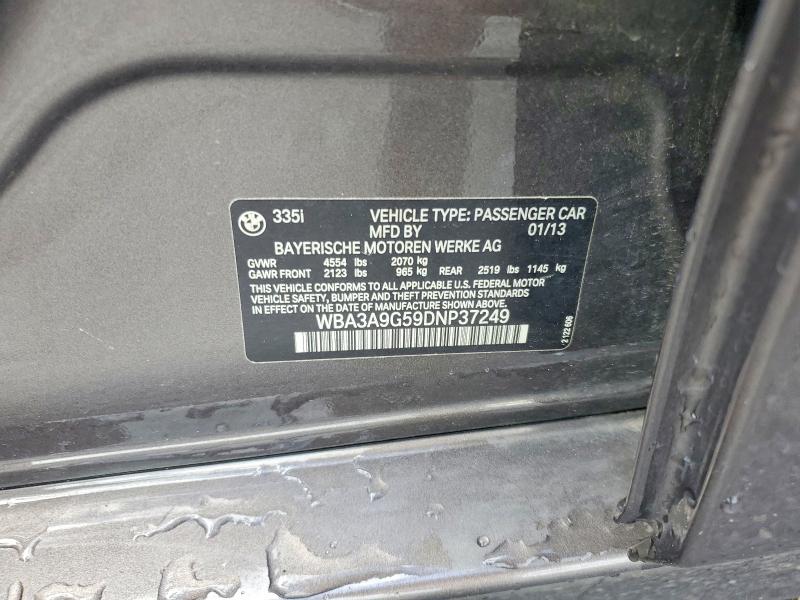 67440746 :رقم المزاد ، WBA3A9G59DNP37249 vin ، 2013 Bmw 335 مزاد بيع