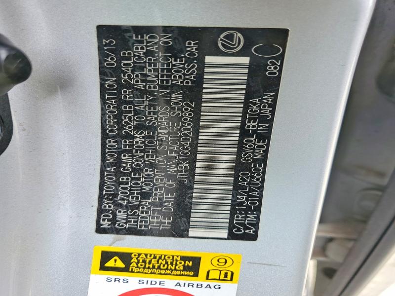 Aukcja sprzedaży 2013 Lexus Es, vin: JTHBK1GG4D2069892, numer aukcji: 66635306