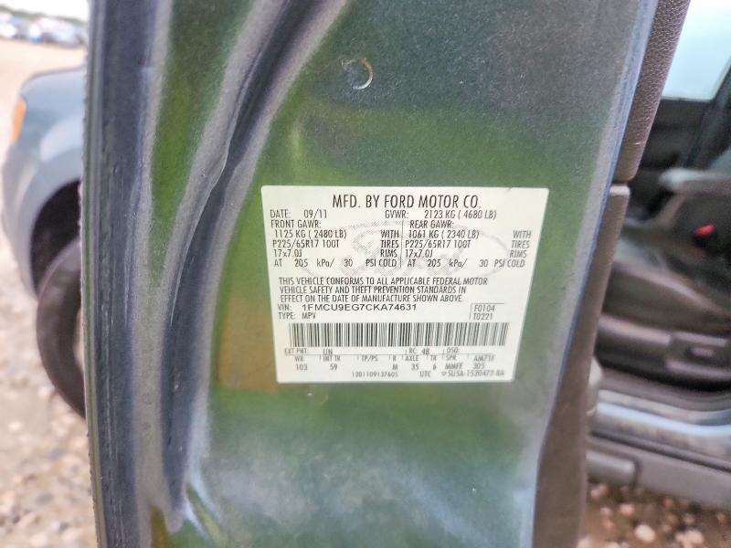 Продаж на аукціоні авто 2012 Ford Escape, vin: 1FMCU9EG7CKA74631, номер лоту: 67616976