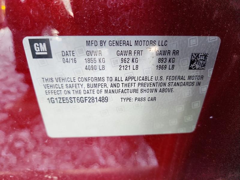Продаж на аукціоні авто 2016 Chevrolet Malibu, vin: 1G1ZE5ST6GF281489, номер лоту: 68229056