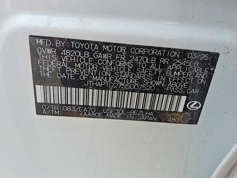 Aukcja sprzedaży 2025 Lexus Is 500, vin: JTHAP1D27S5007520, numer aukcji: 66950346