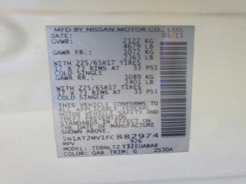 Продажа на аукционе авто 2015 Nissan Rogue, vin: 5N1AT2MV1FC882974, номер лота: 67504536
