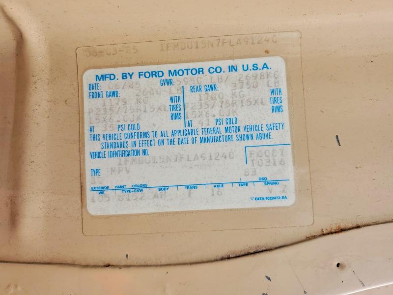 71070996 :رقم المزاد ، 1FMDU15N7FLA91240 vin ، 1985 Ford Bronco مزاد بيع