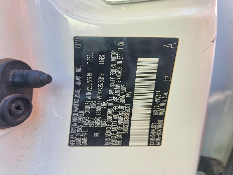 2017 Toyota Sienna მანქანა იყიდება აუქციონზე, vin: 5TDXZ3DC8HS820331, აუქციონის ნომერი: 67240166